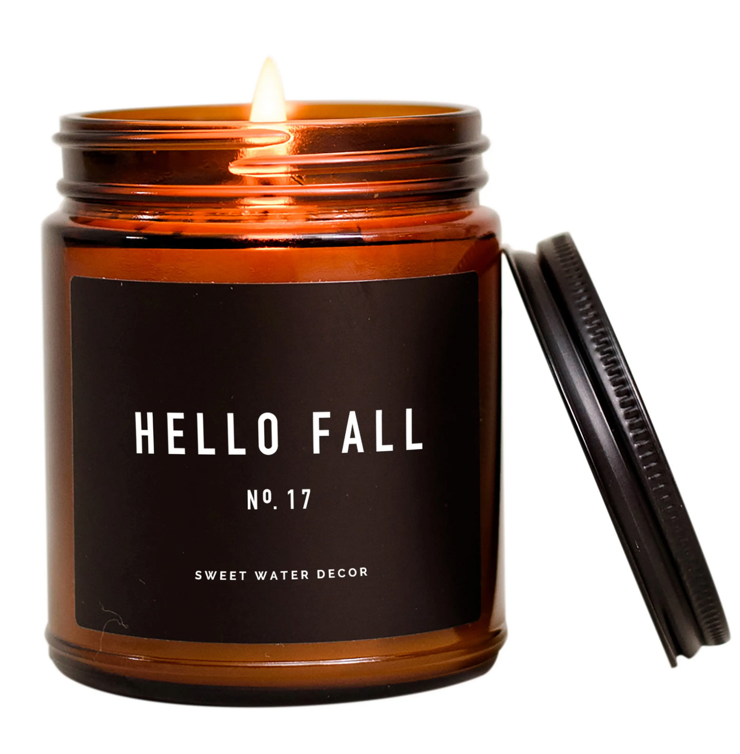 Hello Fall Soy Candle | Amber Jar Candle 9oz